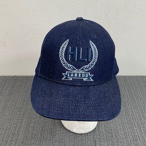 HLI Rail & Rigging Laredo Snapback Hat Mens OSFM Dark Blue Denim Baseball Cap